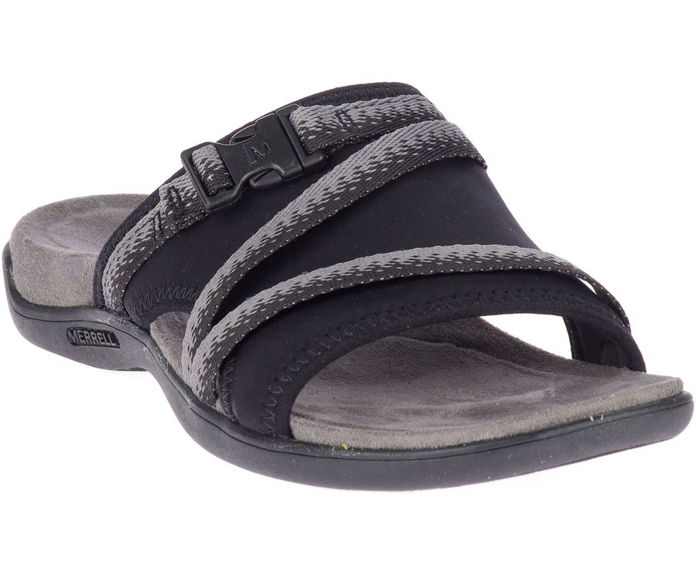 Merrell Sandals Black/Grey - District Muri Slide - Womens 48ESMZPVU
